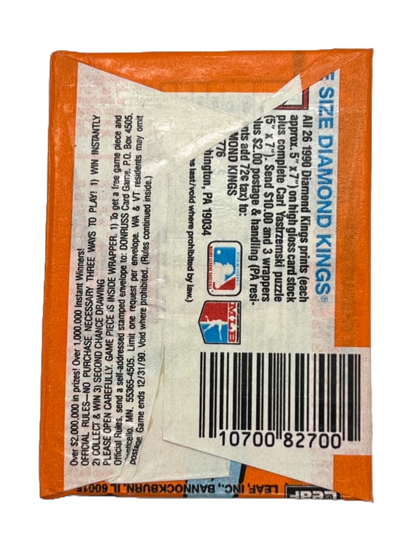 1990 Donruss Baseball Sealed Wax Pack