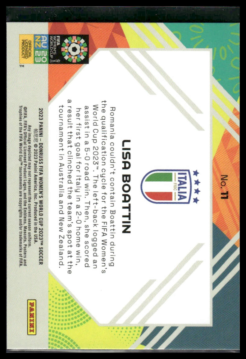 2023 Donruss FIFA Women's World Cup #11 Lisa Boattin Field Vision