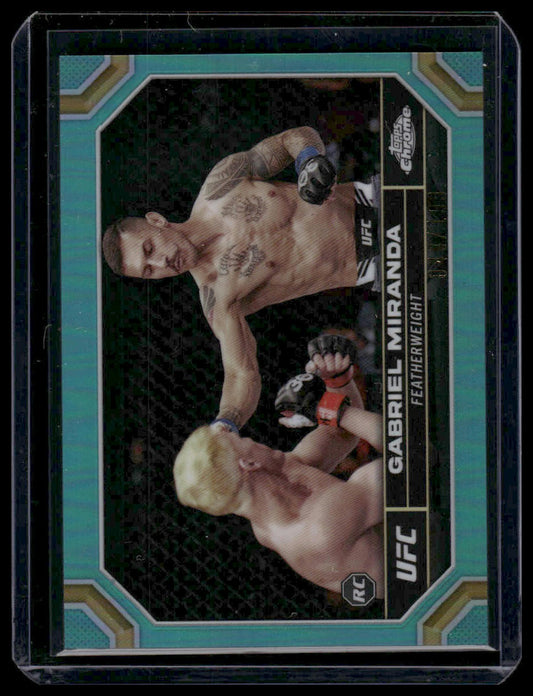 2024 Topps Chrome UFC #38 Gabriel Miranda Aqua Refractor 48/199 Rookie