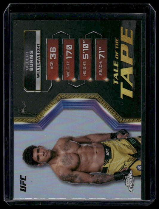 2024 Topps Chrome UFC #TFT-14 Gilbert Burns Tale of the tape Refractor