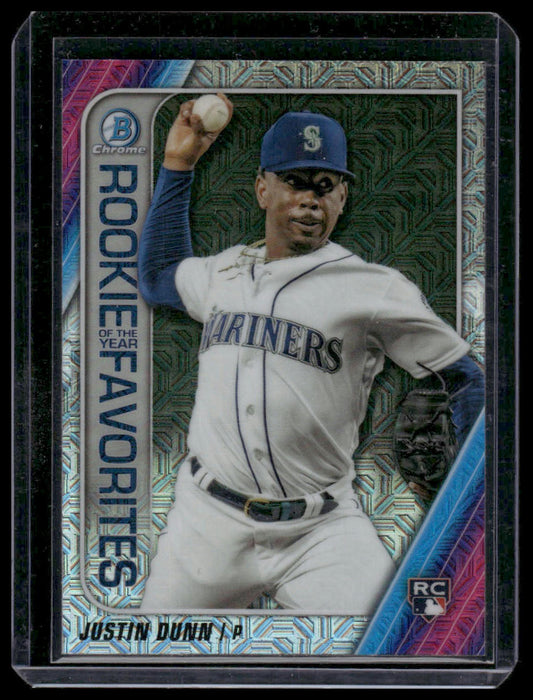 2020 Bowman Chrome #ROYF-JD Justin Dunn Rookie of the Year Mojo Refractor