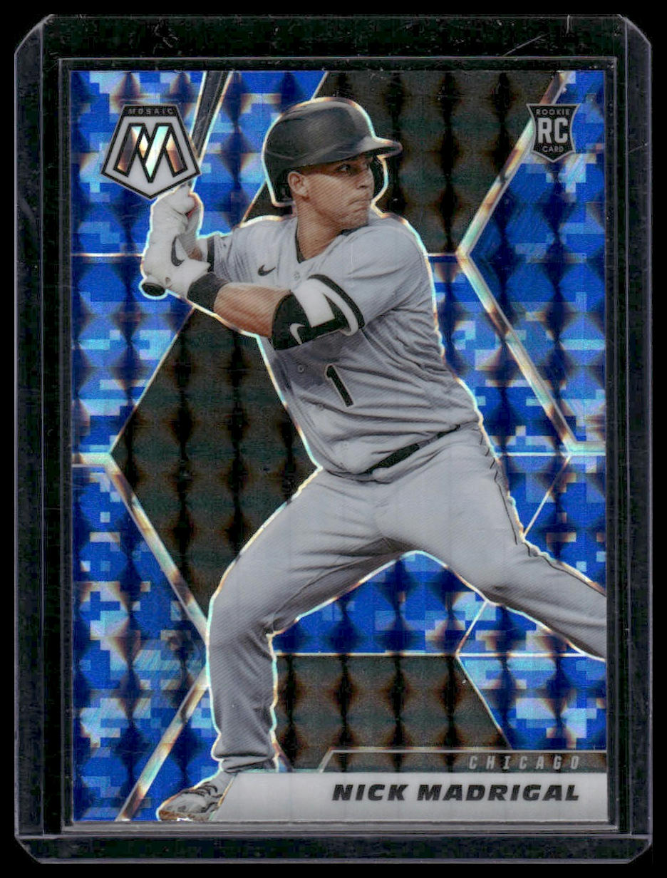 2021 Panini Mosaic #244 Nick Madrigal Blue Camo Prizm Rookie