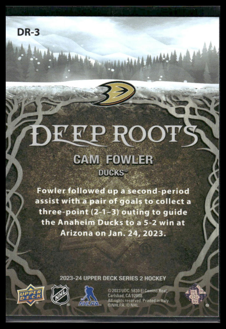 2023 Upper Deck Series 2 #DR-3 Cam Fowler Deep Roots