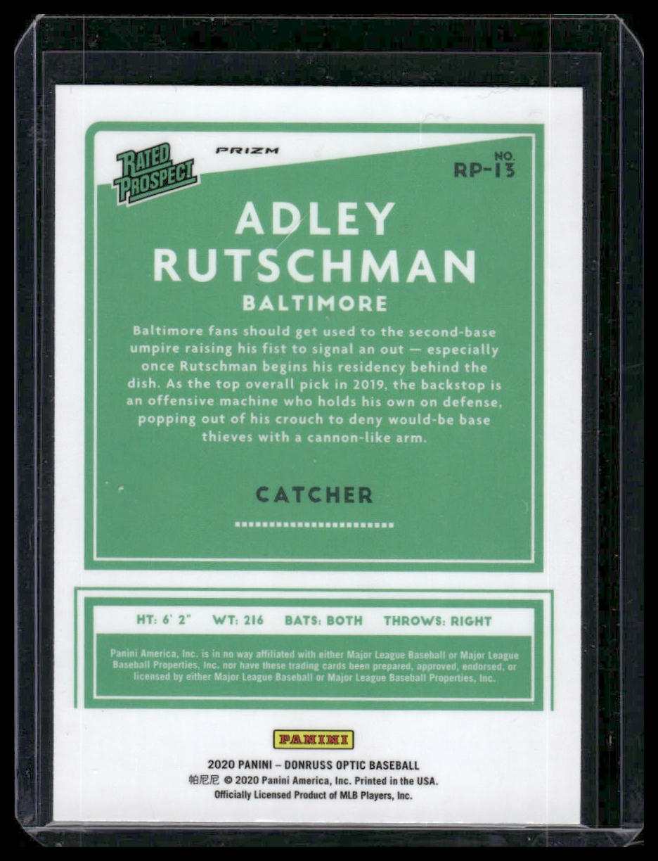 2020 Panini Donruss Optic #RP-13 Adley Rutschman Rated Prospects Holo