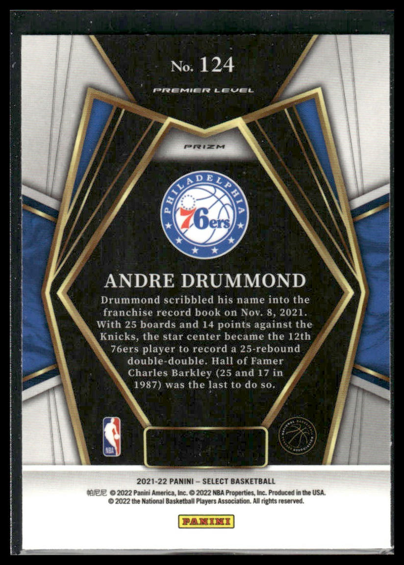 2021 Panini Select # Andre Drummond Blue Prizm