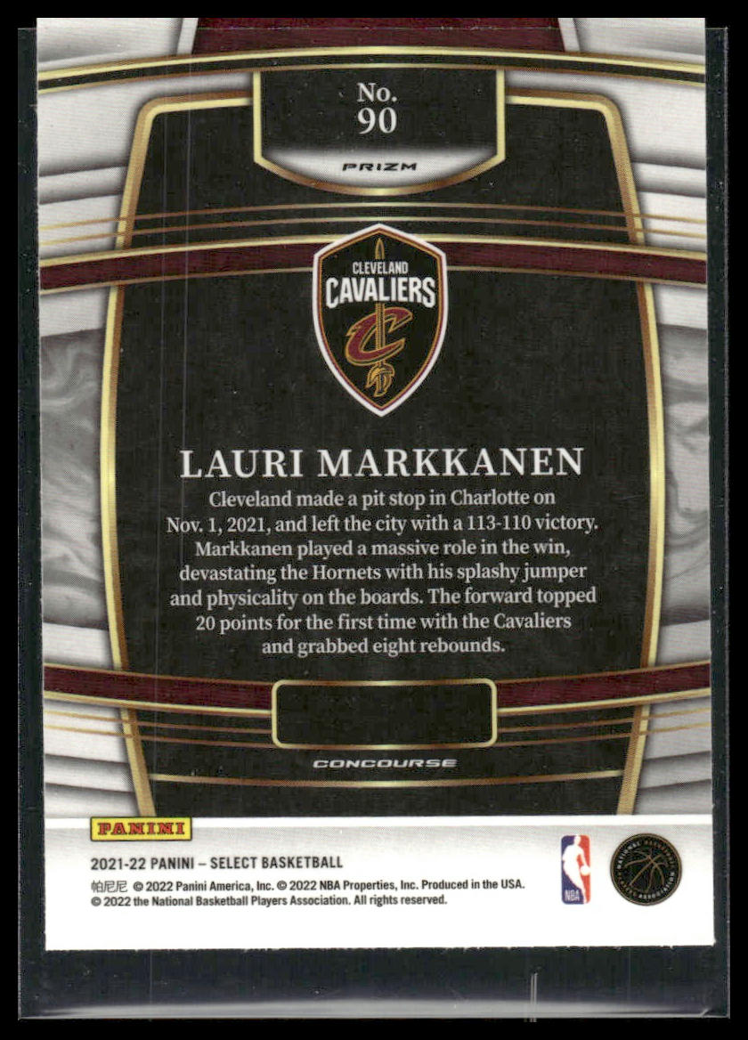 2021 Panini Select #90 Lauri Markkanen Blue Prizm