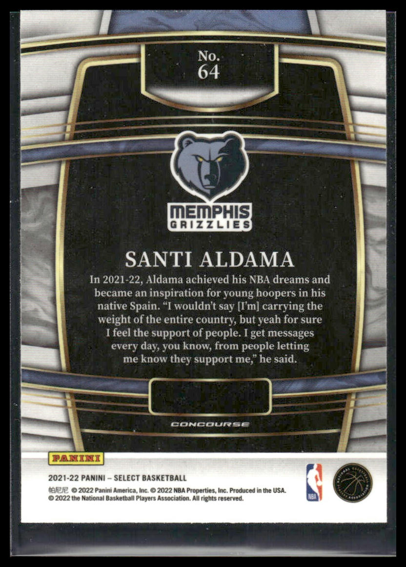 2021 Panini Select #64 Santi Aldama Blue Rookie