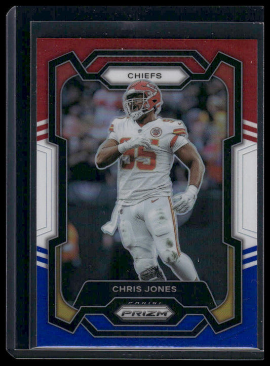 2023 Panini Prizm #142 Chris Jones Red/White/Blue Prizm