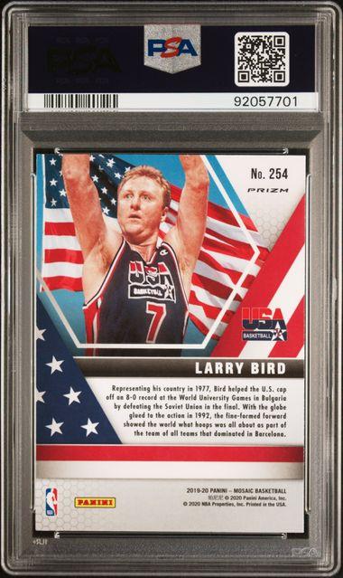 2019 Panini Mosaic #254 Larry Bird Pink Camo Prizm PSA GEM-MT 10