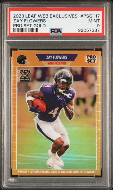 2020 Web Exclusives #PSG117 Zay Flowers Pro Set Gold 14/199 PSA MT 9