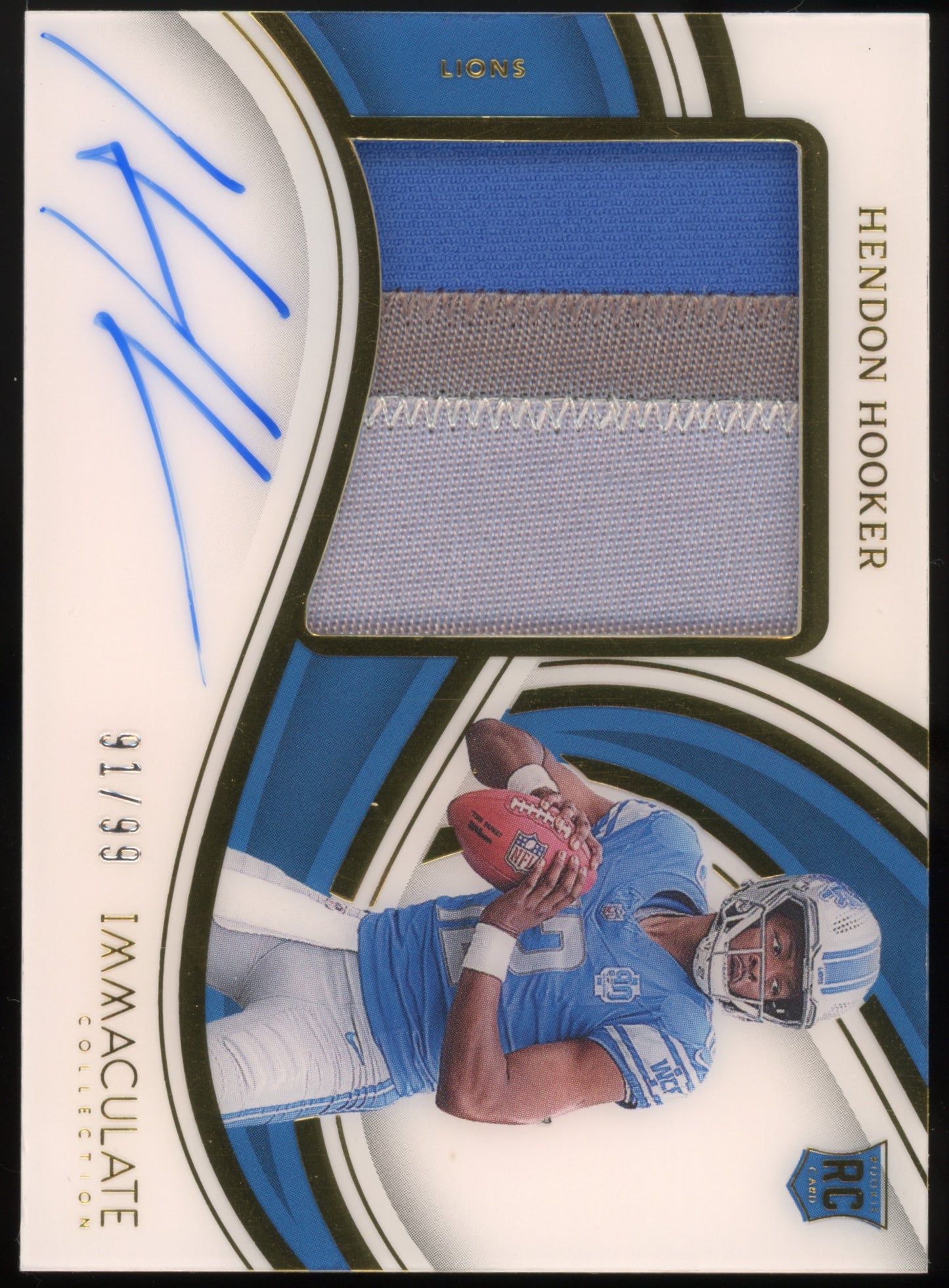 2023 Immaculate Collection #PP-HHO Hendon Hooker Premium Patch Autographs Rookie