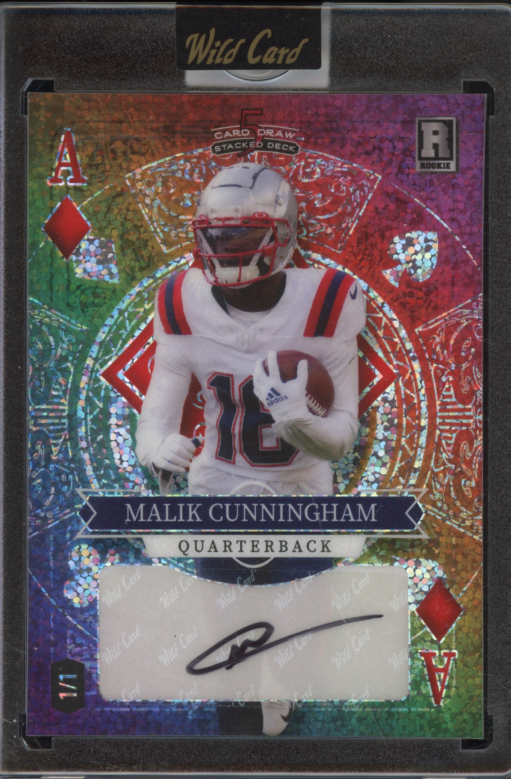 2023 5 Card Draw #SD-MCA Malik Cunningham Stacked Deck Rainbow Auto 1/1 Rookie