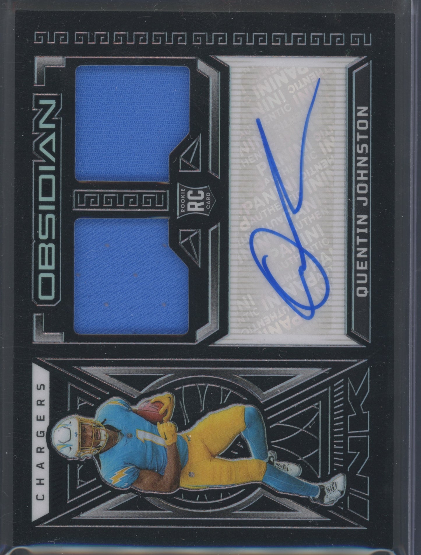 2023 Obsidian #RJI-QJO Quentin Johnston Rookie Ink Patch Auto 113/199