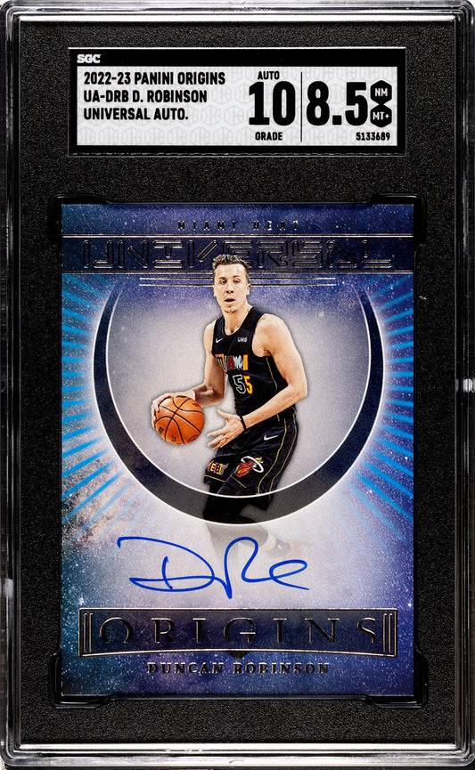 2022-23 Panini Origins #UA-DRB Duncan Robinson Universal Autographs SGC 8.5