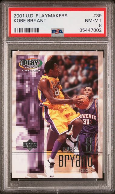 2001 Upper Deck Playmakers #39 Kobe Bryant PSA 8