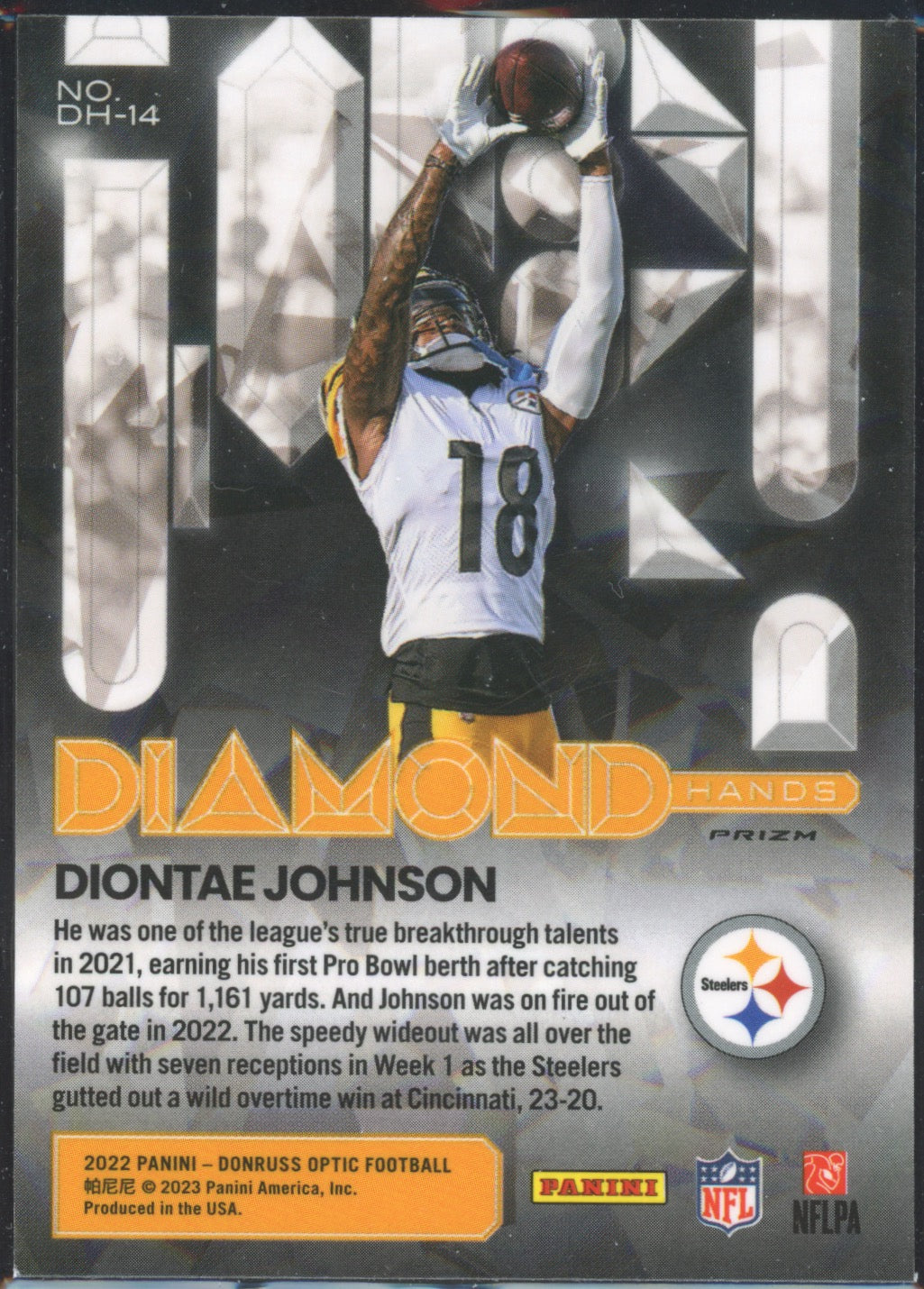 2022 Donruss Optic #DH-14 Deontae Johnson Diamond Hands