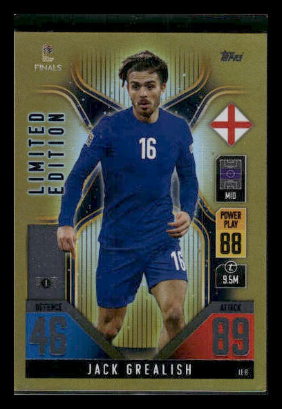 2022 Match Attax Road to UEFA Nations Finals #LE8 Jack Grealish Gold