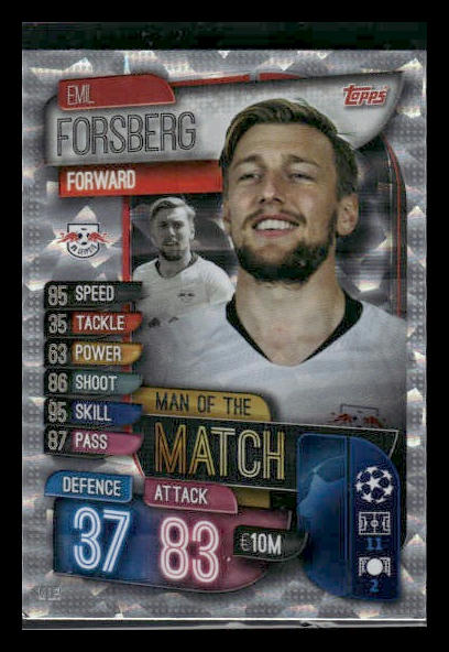 2019 Match Attax UEFA Champions League #M-LEI Emil Forsberg Man Of The Match