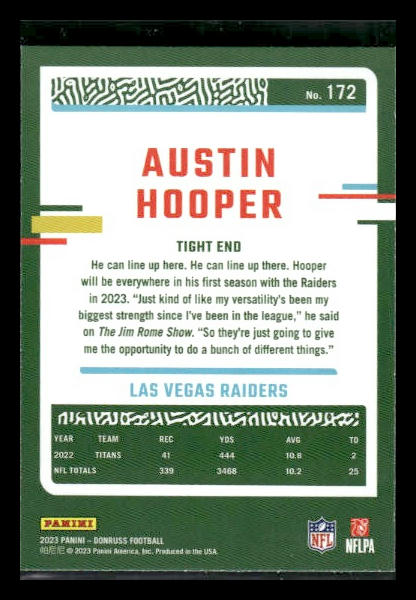 2023 Donruss #172 Austin Hooper Press Proof Red