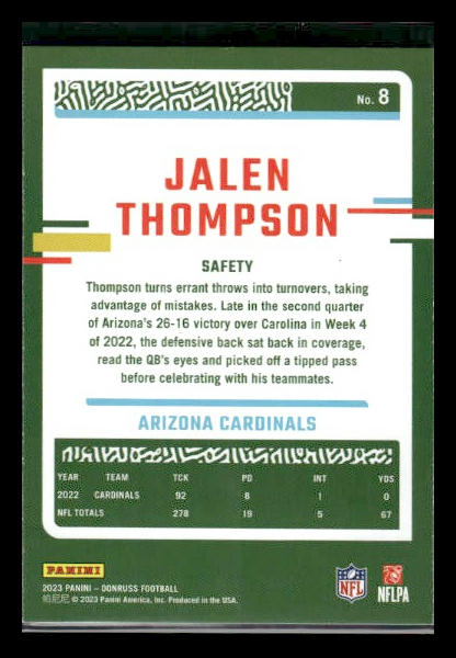 2023 Donruss #8 Jalen Thompson Press Proof Red