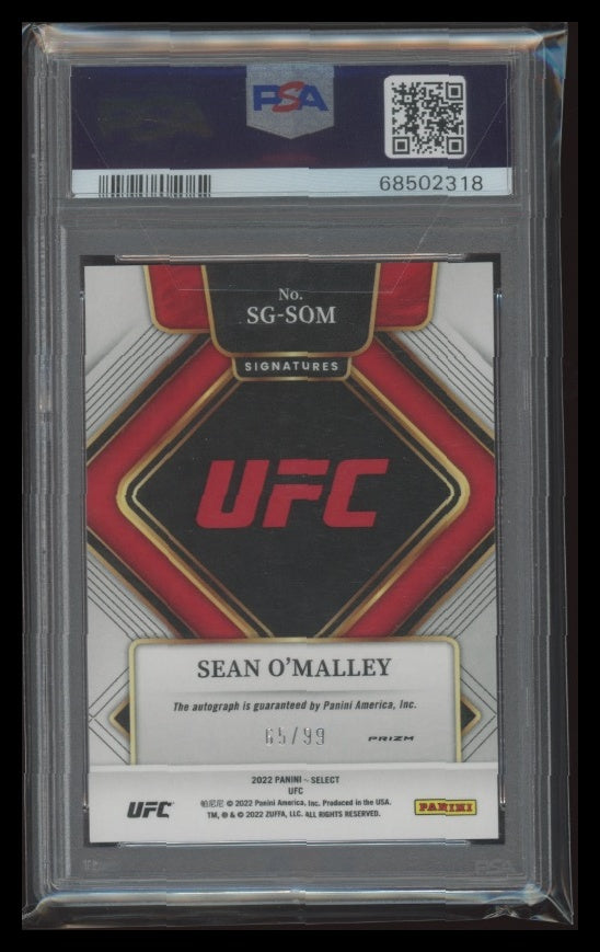 2022 Panini Select #SG-SOM Sean O'Malley Signatures Red Prizm 65/99 PSA 10