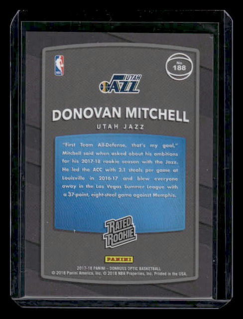 2017 Panini Donruss Optic #188 Donovan Mitchell Rated Rookie Shock (C) ***