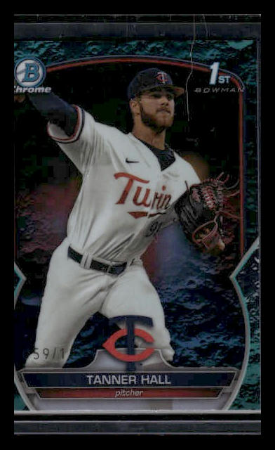 2023 Bowman Draft #BDC-174 Tanner Hall 1st Bowman Aqua Lunar Crater 59/125