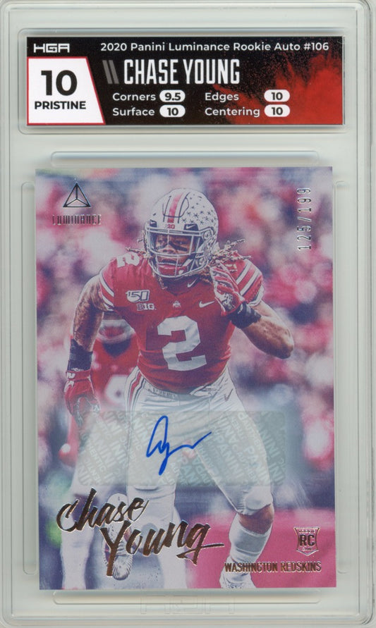 2020 Panini Luminance #106 Chase Young Rookie Luminance Auto HGA 10